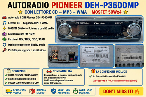 Pioneer deh p3600mp autoradio - deh-p3600mp,