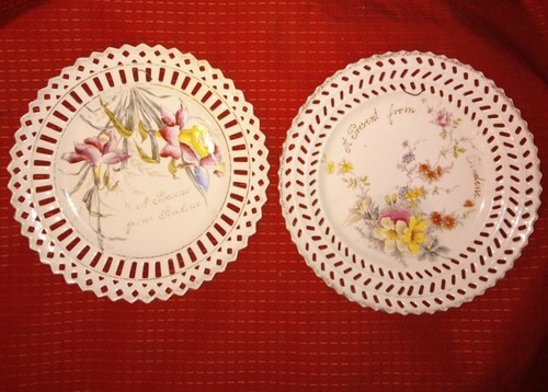 Pair antique perforated - of,