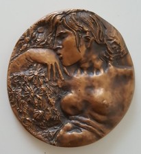 Medaglia in bronzo patinato di