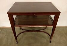 Antico tavolino bacheca inglese del 1800 stile vittoriano in mogano con ante 