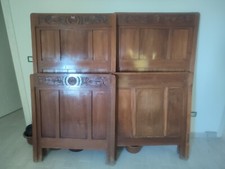 Testate Letto Antico, due singoli inserti vintage senza rete e materasso