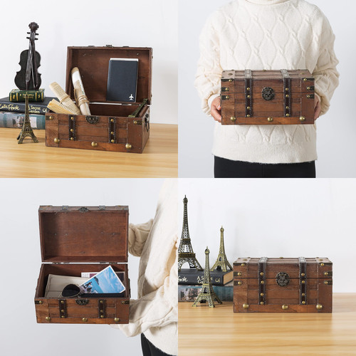 Cofre tesoro madera estilo - madera,