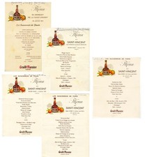 MENU de la SAIT-VINCENT - 2  les Sancerrois de Paris  pubblicitari Grand Marnier