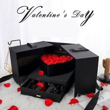 Regalo Romantico Box per san valentino con rose con cassetto ORSO FATTO DI ROSE