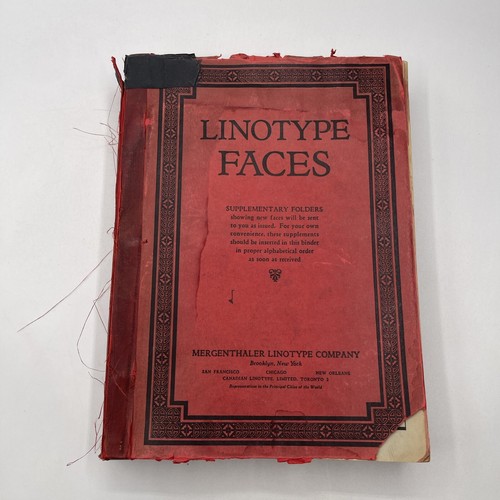 Linotype faces specimen - faces, book