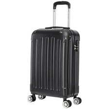 Valigia EasyJet 45x35x20 cm Trolley nero Bagaglio a mano in ABS 4 Ruote (Valigia