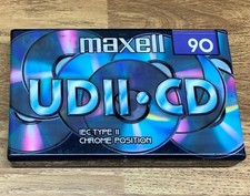 Maxell UDII CD 90 Cromo Vuoto Audiocassetta 90 Minuti Nastro Nuovo Sigillato Stock