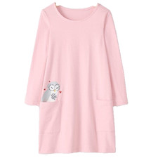 Abito nuovo con etichette 120 US 6 Hanna Andersson Art Pocket Peek gufo rosa