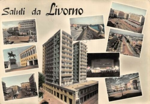 Cartolina livorno vedute - livorno,