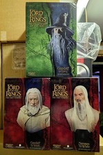 Sideshow Weta Gandalf Grey + White + Saruman 1:4 Bust Lord of the Rings LOTR