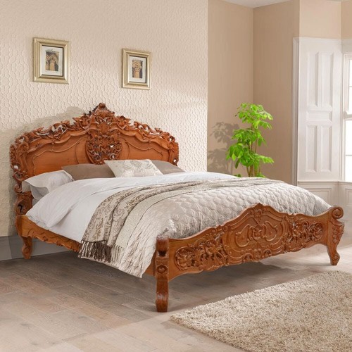 Letto super king in mogano - letto,