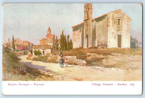 Grecia cartolina villaggio - cartolina,