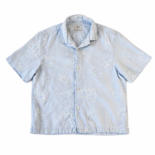 Zara camicia denim ricamata - zara,