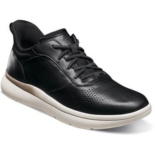 Florsheim Flotta Nero Maglia Elastico Pizzo Tinta Unita Punta Casual Sneaker (