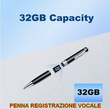 MICRO MINI REGISTRATORE VOCALE PENNA AUDIO SPY SPIA VOICE AMBIENTALE 32 GB