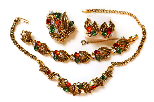 Set strass vintage coro parure - set,