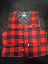 Gilet smanicato boscaiolo workwear lana a quadri ed imbottitura trapuntata tg. L