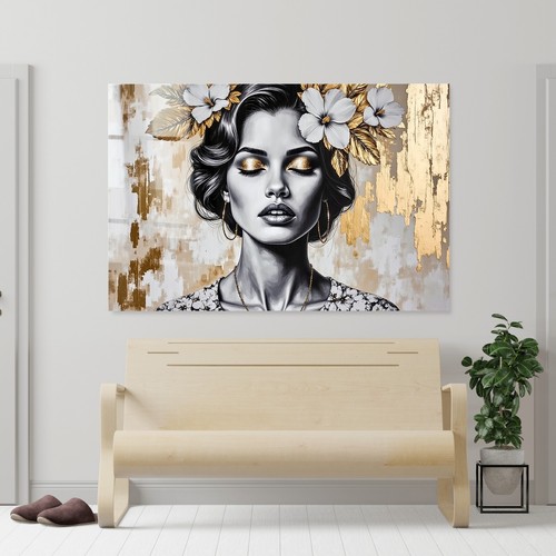Ritratto donna dorato - di,