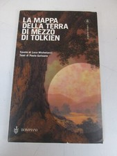 TOLKIEN MAPPA TERRA DI MEZZO I ED BOMPIANI 2000 FANTASY HOBBIT ELFI ORCHI SC94