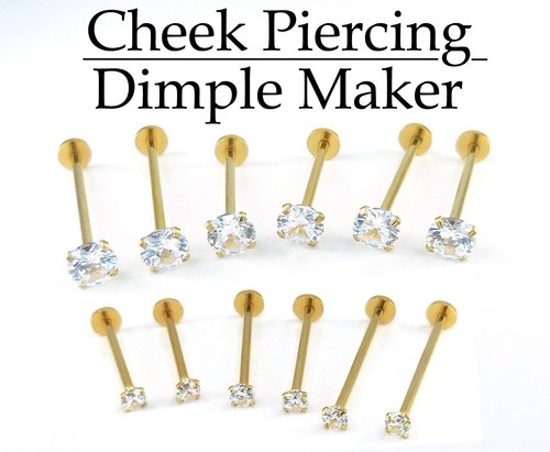 Piercing guancia tono oro - 16,