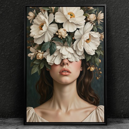 Quadro donna con fiori - ✅, quadro,