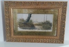 LUCIANO TORSI 1985 ACQUARELLO SU TAVOLA CM 15 X 30 CON SPLENDIDA CORNICE