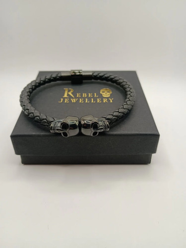 Bracciale uomo doppio teschio