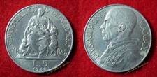 VATICANO 5 LIRE 1948 PIO XII° BB ITALMA