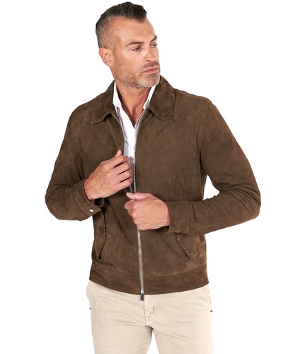 Giacca camoscio color fango - giacca,