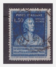 VOLTA  1949  -  LIRE  50  dent 14   1/4  FILIGRANA  LETTERE     USATO