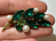 Spilla Vintage Con Foglia Ramo