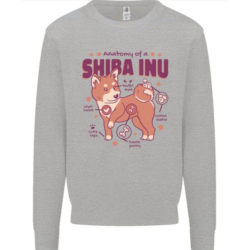 Felpa uomo shiba - inu, anatomia