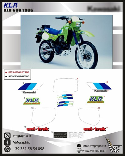 Klr 600 1984 1987 adesivi - 600,