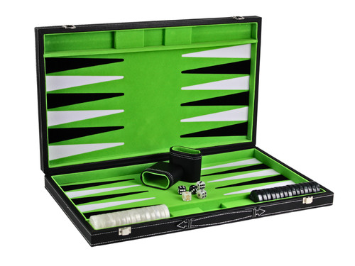 Set backgammon pelle verde - set, in