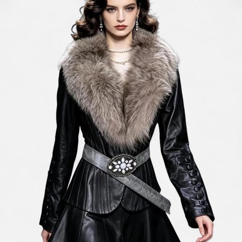 Giacca cropped pelle nera - in,