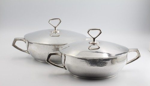 Two lidded silver plated - lidded,