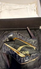 Scarpe Just Cavalli Decolletè tessuto personalizzato Rip.pelle Nera T.100 n°37