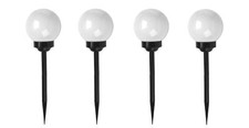 LAMPIONE SOLARE 1 LED GIARDINO 10 CM PICCHETTO 4 LAMPADE GLOBO ESTERNI