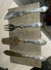 SERVIZIO POSATE DECORATE VINTAGE per dolce  - ARG 800  - ANNI 60