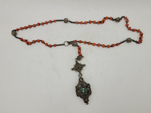Antico rosario argento con - in,