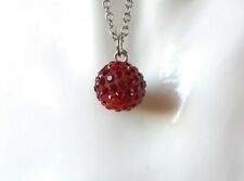 Collana girocollo da donna con pendente ciondolo sfera rossa swarovski elements