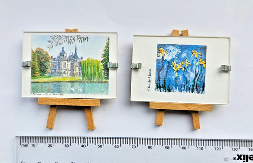 Miniature paintings easels - paintings,