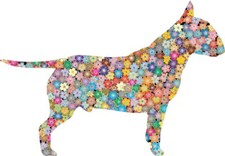 sticker adesivi adesivo moto auto peace and love fiore cane bull terrier