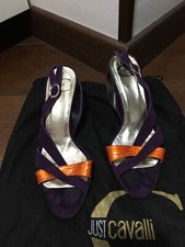 Just Cavalli sandali scarpe tg 36 vera pelle e camoscio viola, ottime condizioni