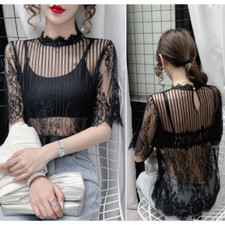 Maglione donna slim pizzo