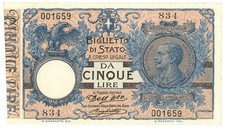 5 LIRE BIGLIETTO DI STATO