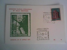 cartolina postale 30° RESISTENZA POSTA PARTIGIANA  ESPOSIZIONE GENOVA 1975 VERDE