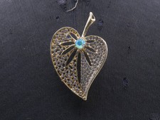 Vintage Gold Metal Leaf Brooch