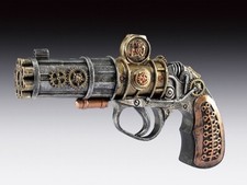 Statuina in resina fantasia pistola steampunk