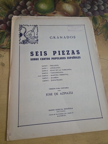 Rarissimo spartito granados - spartito,